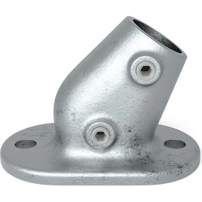 Pozinkovaná zesílená základová příruba pro trubku 42,4 mm, sklon 45°–60°