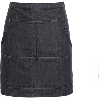 Premier Zástěra Division PR 135 do pasu denim krátká COT390135m0999-black denim Černá denim