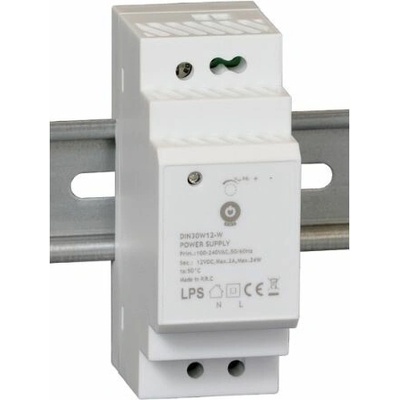 MWPower POS DIN-W spínaný zdroj na DIN lištu 12V / 24V – biely - 12V, 30W