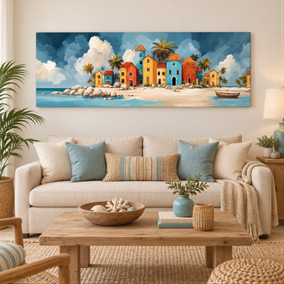 Obraz na plátně - Huňaté mraky v Sahuan Kallo FeelHappy.cz Rozměr obrazu (Šířka x Výška): 240 x 80 cm