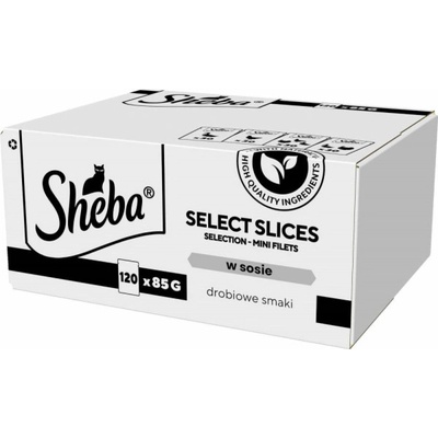 Sheba Selection Select Slices s kachním kuřecím drůbežím kachním a krůtím v kouscích omáčky 120 x 85 g
