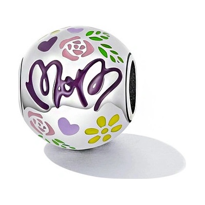 P&J Jewellery Stříbrný přívěsek Barevné růže Mom SB96
