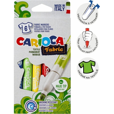 Fixky na textil 6 farieb Carioca Fabric