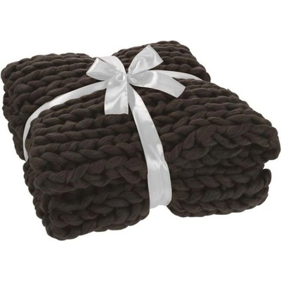 J-Line by Jolipa Pletený šedý pléd Tricot dark grey 152x127