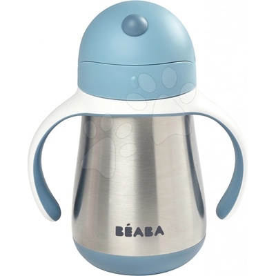 Beaba fľaša Bidon s dvojitými stenami Stainless Steel Straw Cup Windy Blue 250ml modrá z nehrdzavejúcej ocele