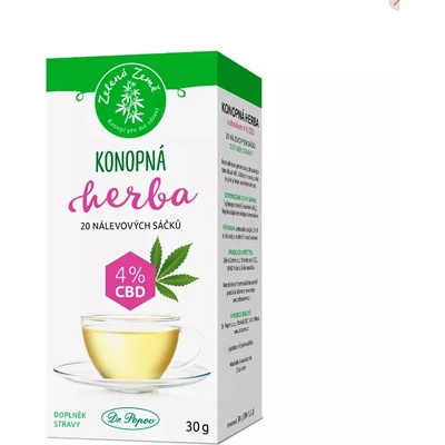 Zelená Země CBD čaj sáčkový 4% 20 ks