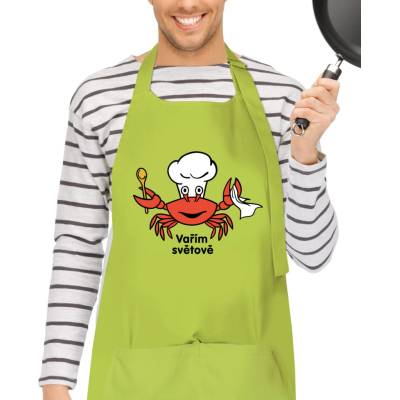 Kariban Zástěra pro muže Vařím světově Krab Limetková Lime