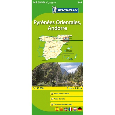 Pyreneje východ Andorra Španělsko mapa 1:150 000 MICHELIN – Hledejceny.cz