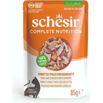 Schesir Cat Compl.Nutrit.tuniak+kuracie+šunka žel 85 g