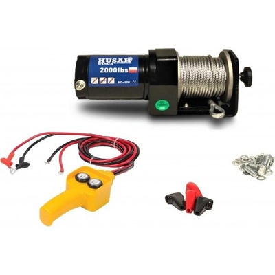 Elektrický naviják 907kg 12V ocelové lano 15m HUSARWINCH BST Y 2000