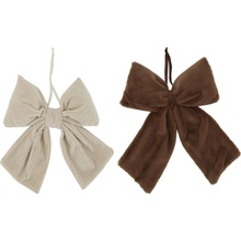 Chic Antique Dekorativní mašle Beige/Mocca – set 2 ks, béžová barva, hnědá barva, textil
