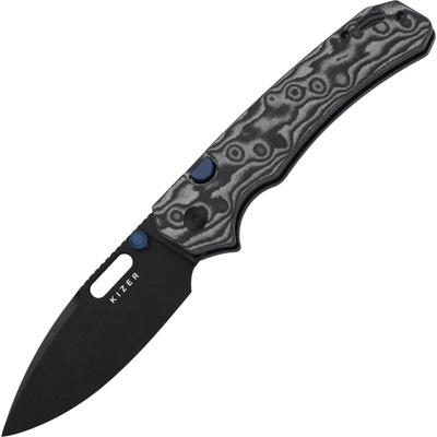 Kizer Outposter Nitro-V Black PVD Coating,vortex pattern micarta V3802BDA2