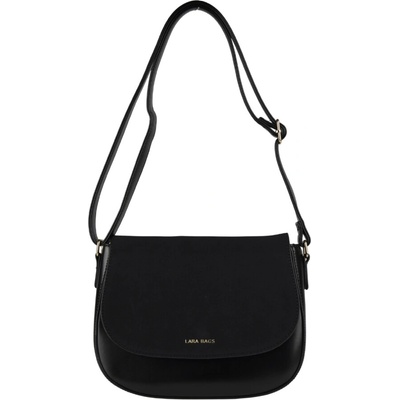 Lara Bags VANESA dámska crossbody koženková kabelka Čierna