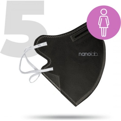 Nanolab nanorespirátor FFP2 dámský černý M 5 ks