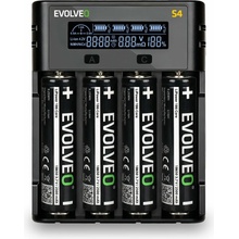 EVOLVEO CellCharge S4, univerzálna LCD nabíjačka batérií 18650, 4 sloty, USB, Li-ion/Ni-MH/Ni-Cd