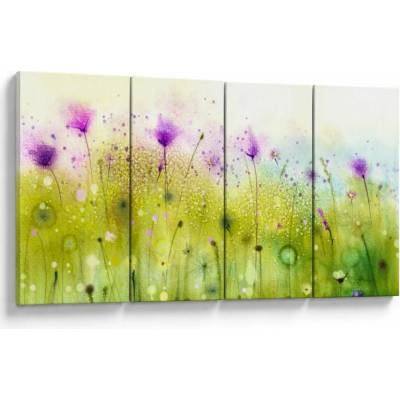 Obraz - Luční kvítí, Čtyřdílný 160x80 cm