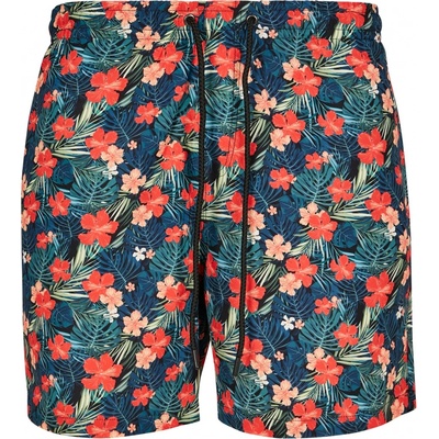 Urban Classics Pánske kúpacie kraťase Pattern Swim shorts blk/tropical