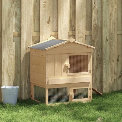 vidaXL Kurník pro kuřata hnědý 75 × 60 × 89 cm masivní borové dřevo