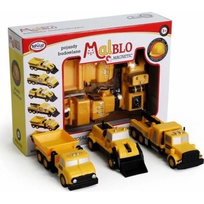 Malblo Magnetické stavební vozidla 3+