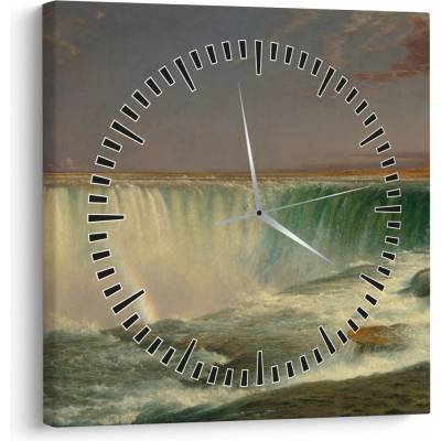 Obraz - Frederic Edwin Church, Niagara, reprodukcia (s hodinami), jednodielne 30x30 cm s hodinami