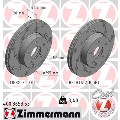 ZIMMERMANN Brzdový kotúč 400365353