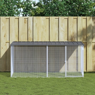 vidaXL Klec pro kuřata se střechou 203 × 98 × 90 cm pozinkovaná ocel antracitová 9799.3189049