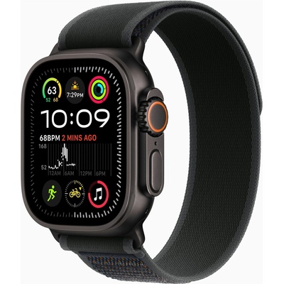 Apple Watch Ultra 2 49 mm čierny titán s čiernym trailovým ťahom M/L MX4V3CS/A