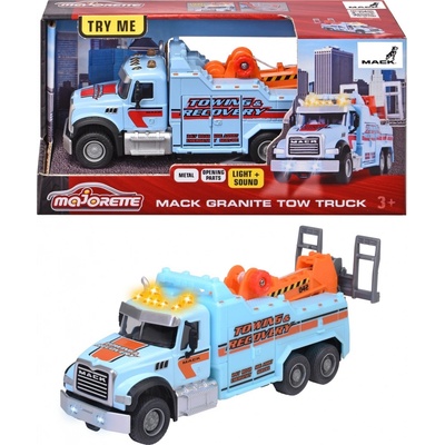 Majorette Autíčko odtahové Mack Granite Tow Truck kovové se zvukem a světlem 22 cm