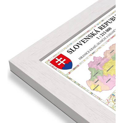 Excart Maps Slovensko - nástěnná automapa 135 x 90 cm Varianta: mapa v dřevěném rámu, Provedení: Pegi bílý