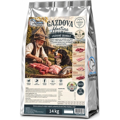SlovakiaFarma Gazdova hostina 25/15 lisované za studena pro velká plemena 14 kg