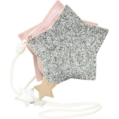 MIMI & LULA Dětská kabelka Sparkly Glitter Star, stříbrná barva, textil