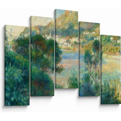 Obraz - Auguste Renoir, View of Monte Carlo from Cap Martin, reprodukce, pětidílný 125x90 cm