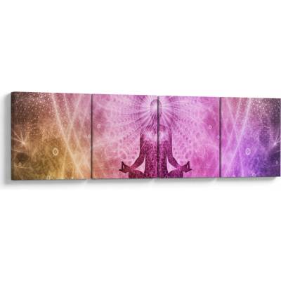Obraz meditácie, štvordielne 160x40 cm