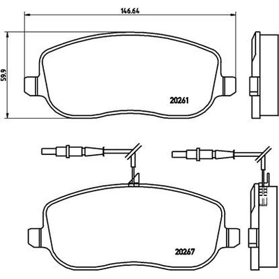 BREMBO Sada brzdových platničiek kotúčovej brzdy P23090