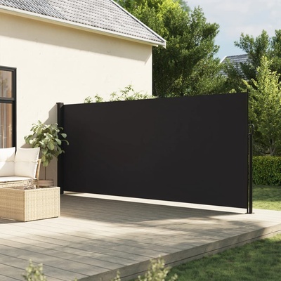 vidaXL Zatahovací boční markýza černá 160 x 600 cm