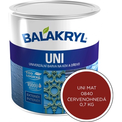 Balakryl UNI Mat na kov a drevo 0,7 kg - 0840 červenohnedá