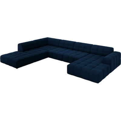 Cosmopolitan Design Královsky sametová rohová do "U" Chicago 364 cm levá modrá