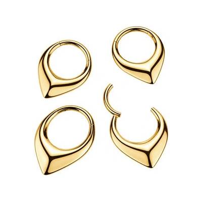 Šperky4U Zlacený ocelový segment kruh helix / cartilage / tragus piercing SG148GD-1208