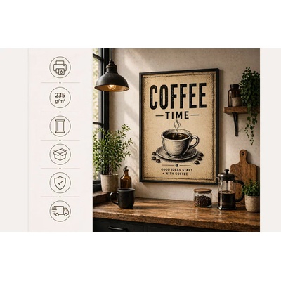 Coffee time - obraz - Káva a dobré nápady 06 A4 – 210 × 297 mm - 159 Kč