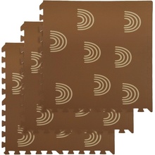 Divio Pěnový koberec Maxi Color 3 ks 62x62x1 cm světle hnědý se vzorem