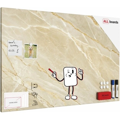ALLboards Magnetická tabuľa METALboards, béžový mramor 90 x 60 cm,MB96_00123