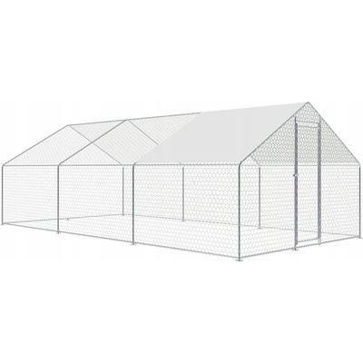 Strend Pro Venkovní výběh pro drůbež voliéra klec se střechou 3 x 6 x 2 m