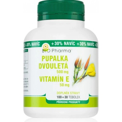 Bio-Pharma Pupalka dvouletá 500 mg Vitamin E 50 mg 100+30 tobolek