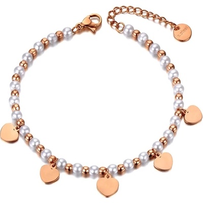 Victoria Filippi Stainless Steel perlový Deborah Gold chirurgická ocel perla srdce NRB20092-1/39 Zlatá