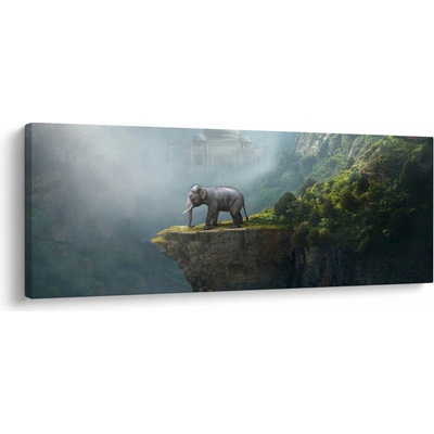 Obraz - Slůně na vrcholku Taj Mahal, jednodílný 100x40 cm – Hledejceny.cz