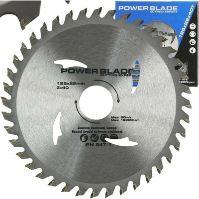 Kotouč pilový s SK plátky (vidiový), 125x40Tx22,2mm POWER BLADE M09051