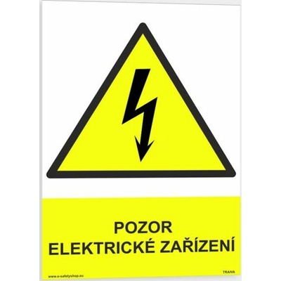 Traiva s.r.o Pozor elektrické zařízení Verze: Plast 148 x 210 mm (A5) tl. 2 mm - Kód: 01104