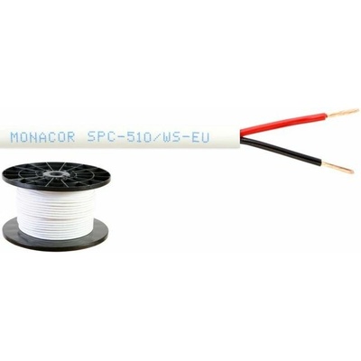 Reproduktorový kábel MONPL SPC-510/WS-EU, OFC, 2× 1,0 mm² 100 m, biely