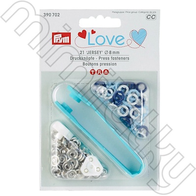 Knoflík stiskací JERSEY 8 mm PRYM LOVE - modré, sv. modré, bílé – Hledejceny.cz