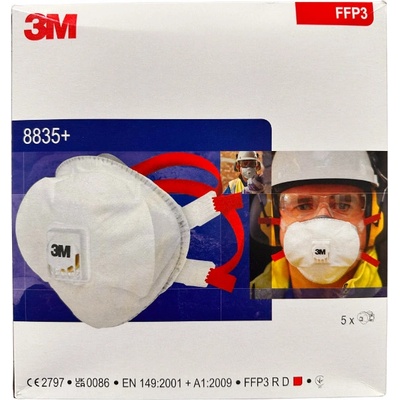 3M 8835 Filtrační polomaska FFP3 s ventilkem